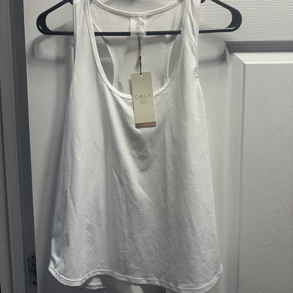 CALIA by Carrie Underwood White Sleeveless Relaxed Tank Top